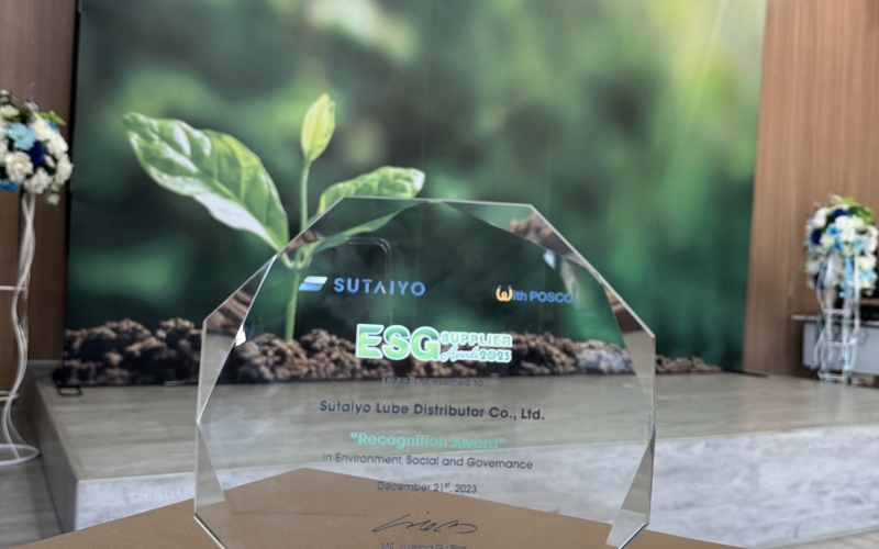 SUTAIYO's sustainability efforts recognized! Proud to win at POSCO-Thainox ESG Awards 2023